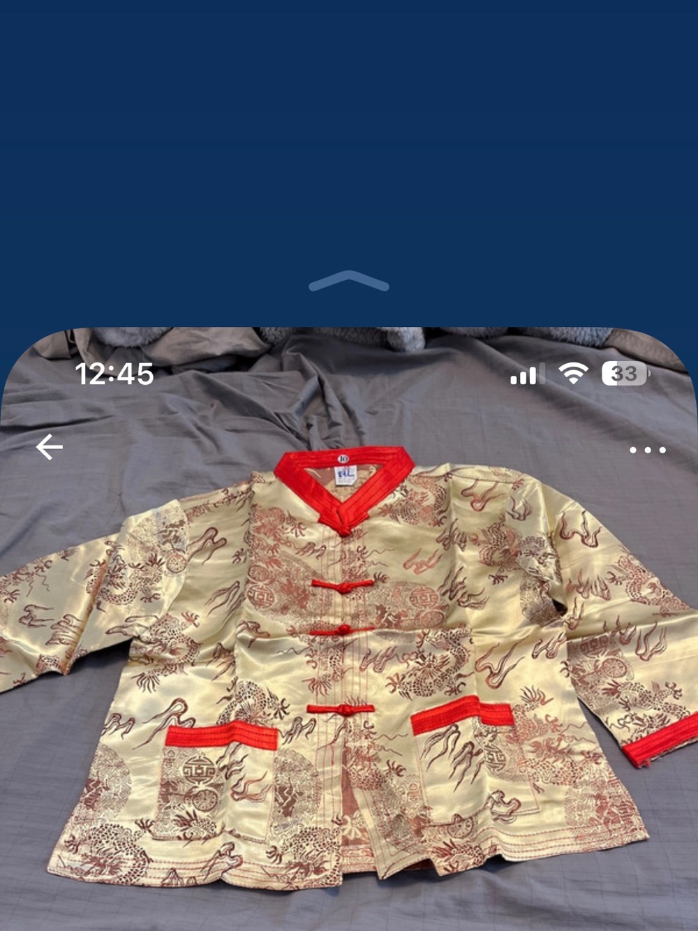 Traditional Silk-Style Kids Matching Set Jacket - Red Trim
